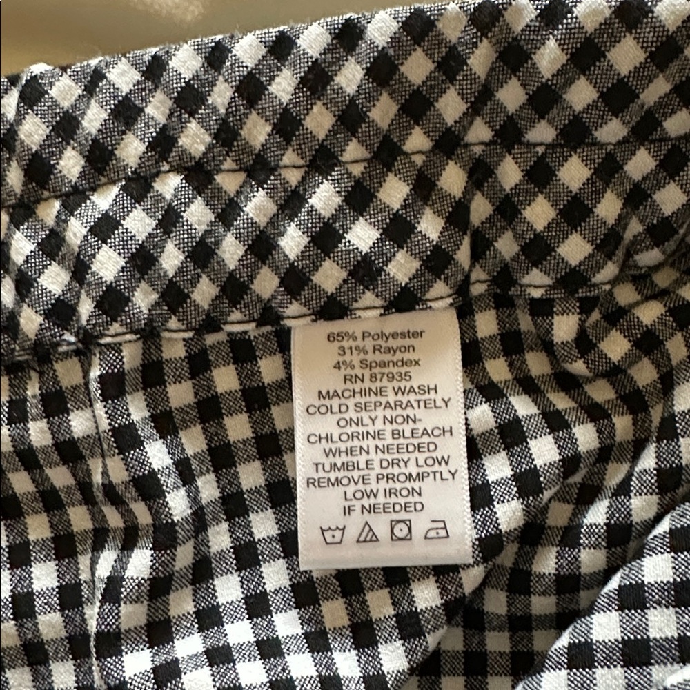 Susan Graver Black and White Checkered Pants - Picture 6 of 6